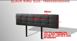 PU Leather King Bed Deluxe Headboard Bedhead - Black -Best Bedding Store V63 768295 04 7