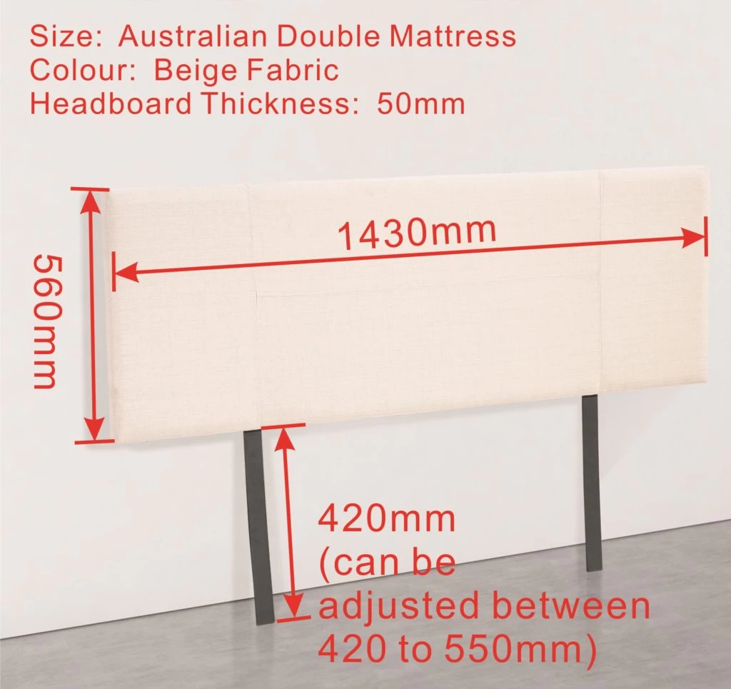 Linen Fabric Double Bed Headboard Bedhead - Beige 6 Linen Fabric Double Bed Headboard Bedhead - Beige - Image 4