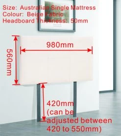 Linen Fabric Single Bed Headboard Bedhead - Beige -Best Bedding Store V63 800827 04 7