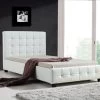 King Single PU Leather Deluxe Bed Frame White