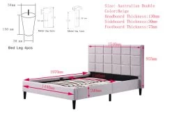 Double Linen Fabric Deluxe Bed Frame Beige -Best Bedding Store V63 820313 05 7