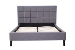 Double Linen Fabric Deluxe Bed Frame Grey -Best Bedding Store V63 820333 02 7