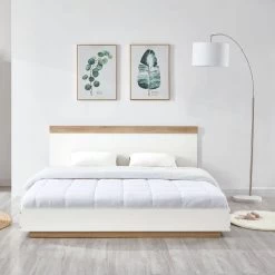 Aiden Industrial Contemporary White Oak Bed Frame -Best Bedding Store V80 CPA BF138 WOK D 05