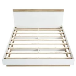 Aiden Industrial Contemporary White Oak Bed Frame -Best Bedding Store V80 CPA BF138 WOK D 06