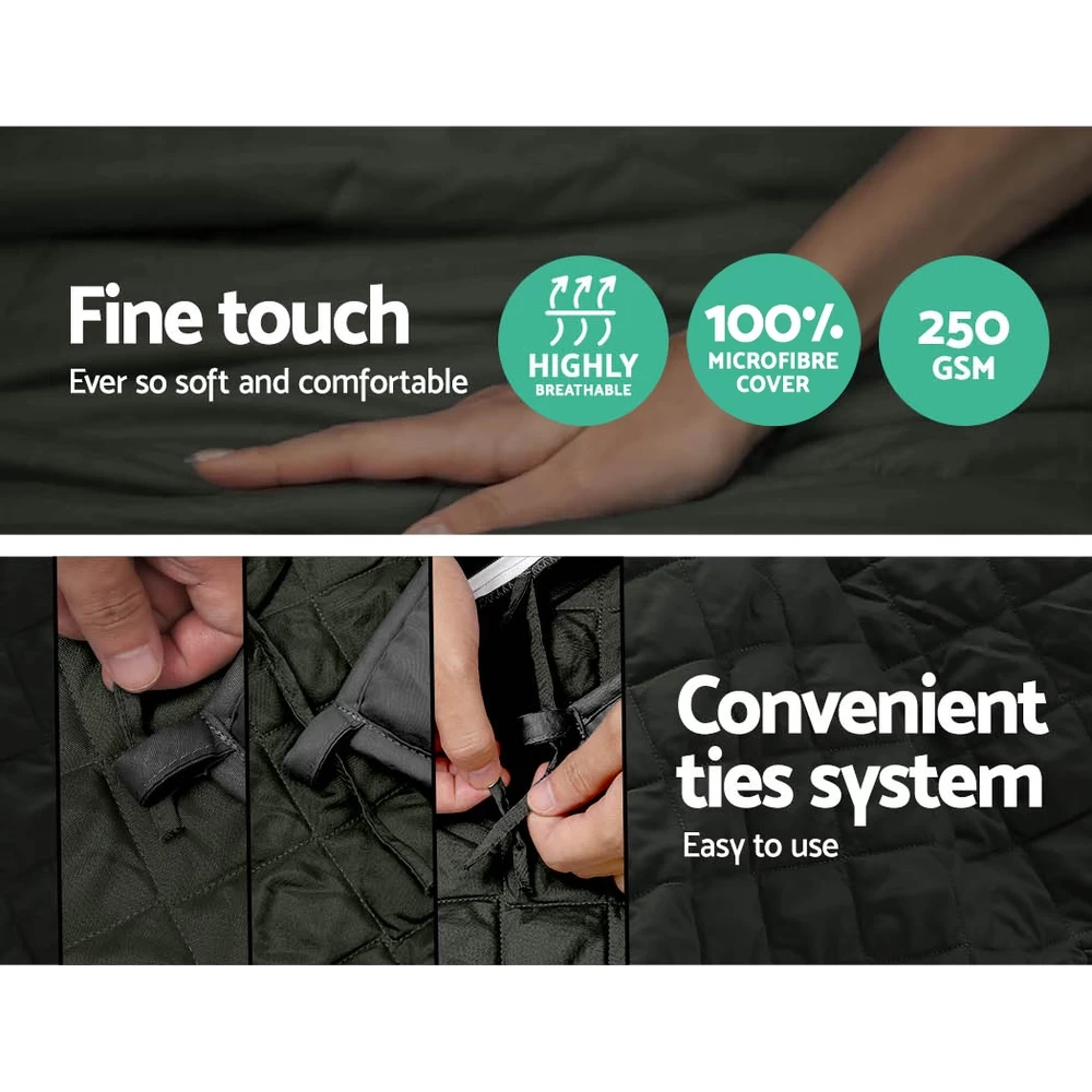 Giselle Bedding Microfibre Weighted Blanket Zipper Duvet Cover Adult 152x203cm Black 5 Giselle Bedding Microfibre Weighted Blanket Zipper Duvet Cover Adult 152x203cm Black - Image 3