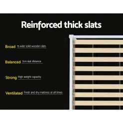 Artiss King Single Size Wooden Bed Frame Mattress Base Timber Platform White -Best Bedding Store WBED C 001KS 107 WH 04