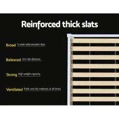 Artiss Single Size Wooden Bed Frame Mattress Base Timber Platform White 13 Artiss Single Size Wooden Bed Frame Mattress Base Timber Platform White -Best Bedding Store WBED C 001S 92 WH 04