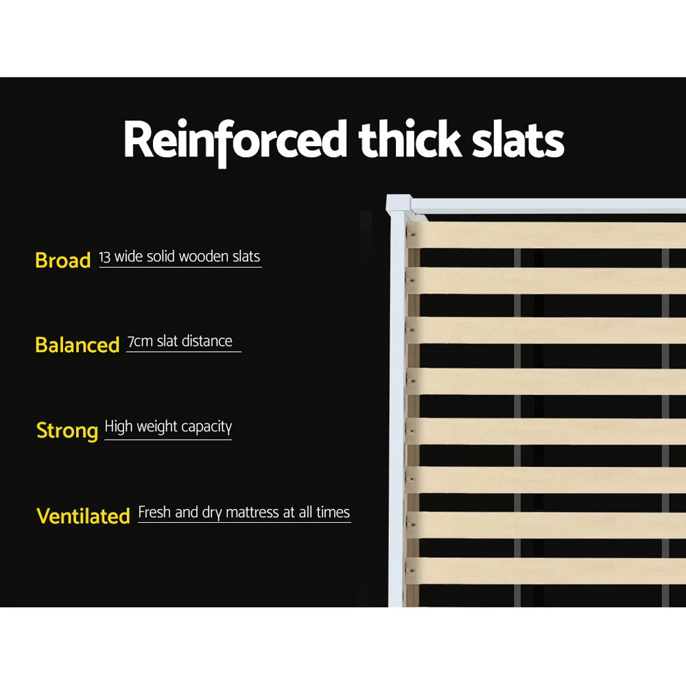 Artiss Single Size Wooden Bed Frame Mattress Base Timber Platform White 7 Artiss Single Size Wooden Bed Frame Mattress Base Timber Platform White - Image 5