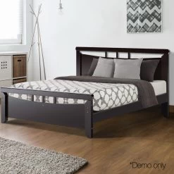 Artiss Double Size Wooden Bed Frame - Dark Cherry -Best Bedding Store WBED C 039D 137 AB 05