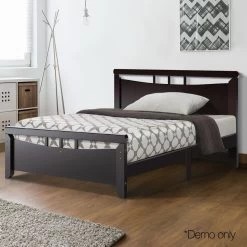 Artiss Single Size Wooden Bed Frame - Dark Cherry -Best Bedding Store WBED C 039S 92 AB 05
