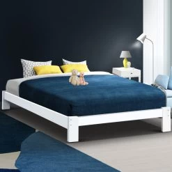 Artiss Bed Frame Double Size Wooden Bed Base JADE Timber Foundation Mattress -Best Bedding Store WBED C 040D 137 AB 06