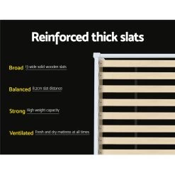 Artiss King Single Size Wooden Bed Frame Mattress Base Timber Platform JADE -Best Bedding Store WBED C 040KS 107 WH 04