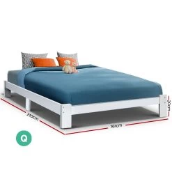 Artiss Queen Wooden Bed Base Frame Size JADE Timber Foundation Mattress Platform 10 Artiss Queen Wooden Bed Base Frame Size JADE Timber Foundation Mattress Platform -Best Bedding Store WBED C 040Q N 153 AB 01