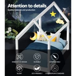 Artiss Wooden Bed Frame Single Size Mattress Base Pine Timber Platform White -Best Bedding Store WBED C 057S WH 02