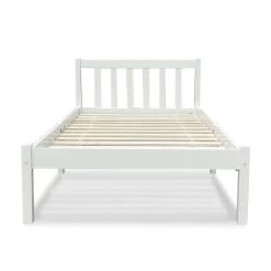 Single Size Wooden Bed Frame - White -Best Bedding Store WBED D 001S WH 02