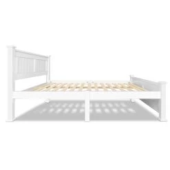 Double Size Wooden Bed Frame - White -Best Bedding Store WBED D 004D 137 AB 03