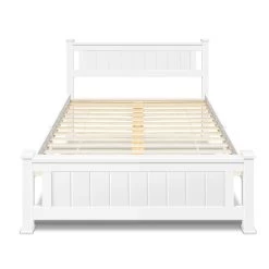 King Single Wooden Bed Frame - White -Best Bedding Store WBED D 004KS 107 AB 02