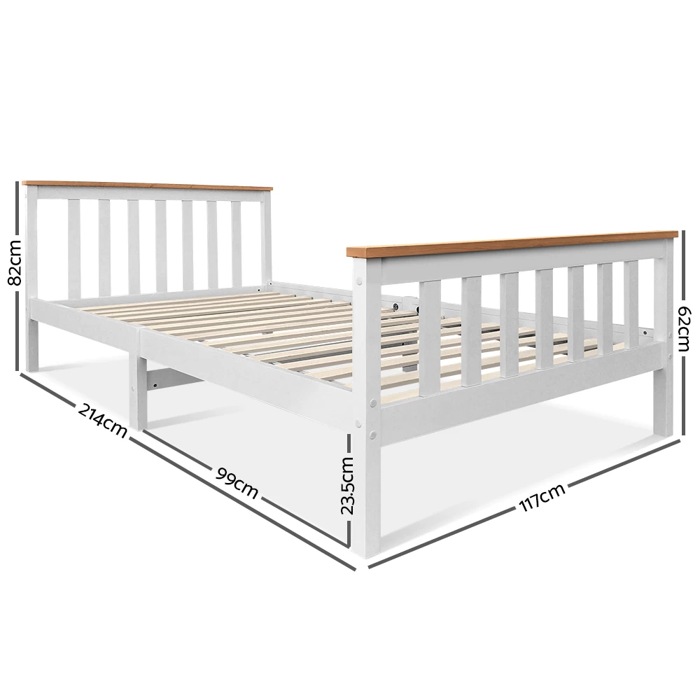 Artiss King Single Wooden Bed Frame Timber Kids Adults 4 Artiss King Single Wooden Bed Frame Timber Kids Adults - Image 2