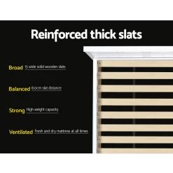 Artiss Wooden Bed Frame King Single Size Timber Kids Adults Mattress Bed Base EVA -Best Bedding Store WBED F FLAT EVA KS 03