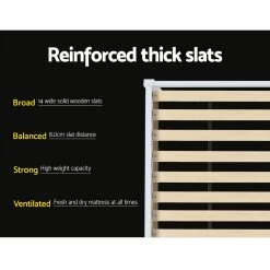 Artiss Wooden Bed Frame Single Size Mattress Base Pine Timber Platform White HOLY -Best Bedding Store WBED F HOUSE HOLY S AB 03