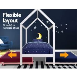 Artiss Wooden Bed Frame Single Size Mattress Base Pine Timber Platform White HOLY -Best Bedding Store WBED F HOUSE HOLY S AB 04