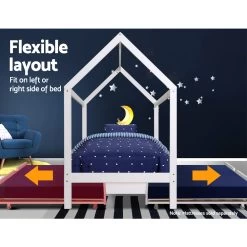 Artiss Wooden Bed Frame Single Size Trundle Mattress Base Timber Platform Pine Wood White -Best Bedding Store WBED HOUSE HOLY S AB 04