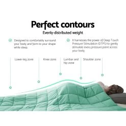 Giselle Weighted Blanket Kids 2.3KG Cooling Gravity Blankets Deep Relax Summer Aqua -Best Bedding Store WBLANKET COOL 2300 AQUA 04