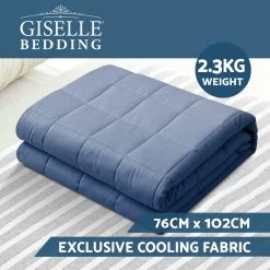 Giselle Cooling Weighted Blanket Kids 2.3KG Gravity Blankets Relax Summer Blue -Best Bedding Store WBLANKET COOL 2300 BU 02