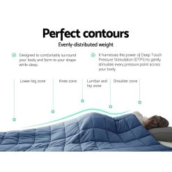 Giselle Cooling Weighted Blanket Kids 2.3KG Gravity Blankets Relax Summer Blue -Best Bedding Store WBLANKET COOL 2300 BU 04