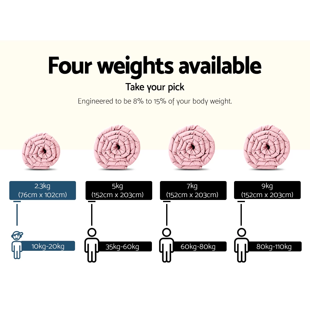 Giselle Weighted Blanket Kids 2.3KG Gravity Blankets Cooling Deep Relax Summer Pink 4 Giselle Weighted Blanket Kids 2.3KG Gravity Blankets Cooling Deep Relax Summer Pink - Image 2