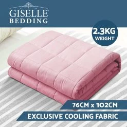 Giselle Weighted Blanket Kids 2.3KG Gravity Blankets Cooling Deep Relax Summer Pink 11 Giselle Weighted Blanket Kids 2.3KG Gravity Blankets Cooling Deep Relax Summer Pink -Best Bedding Store WBLANKET COOL 2300 PK 02