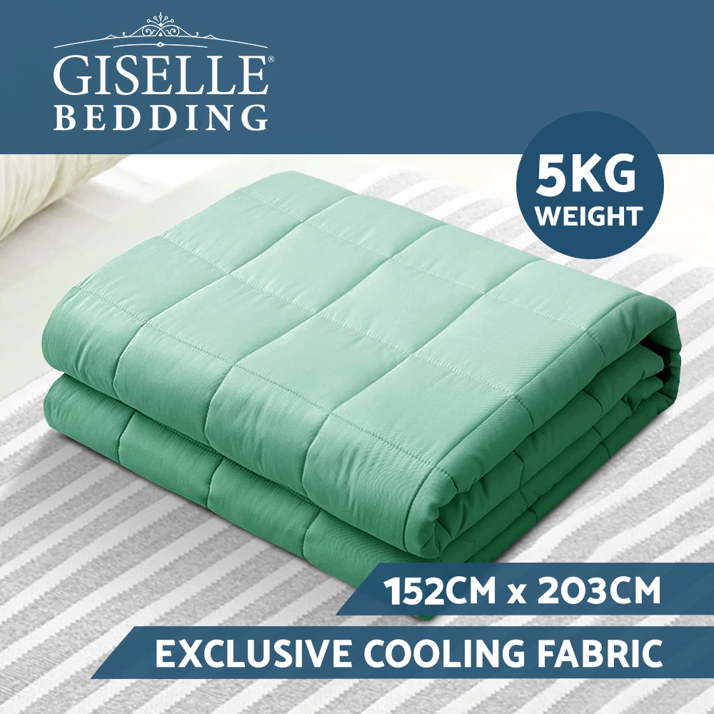 Giselle Weighted Blanket Adult 5KG Gravity Cooling Blankets Deep Relax Summer Aqua 5 Giselle Weighted Blanket Adult 5KG Gravity Cooling Blankets Deep Relax Summer Aqua - Image 3