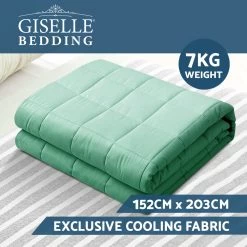 Giselle Weighted Blanket Adult 7KG Gravity Cooling Blankets Deep Relax Summer Aqua 11 Giselle Weighted Blanket Adult 7KG Gravity Cooling Blankets Deep Relax Summer Aqua -Best Bedding Store WBLANKET COOL 7KG AQUA 02