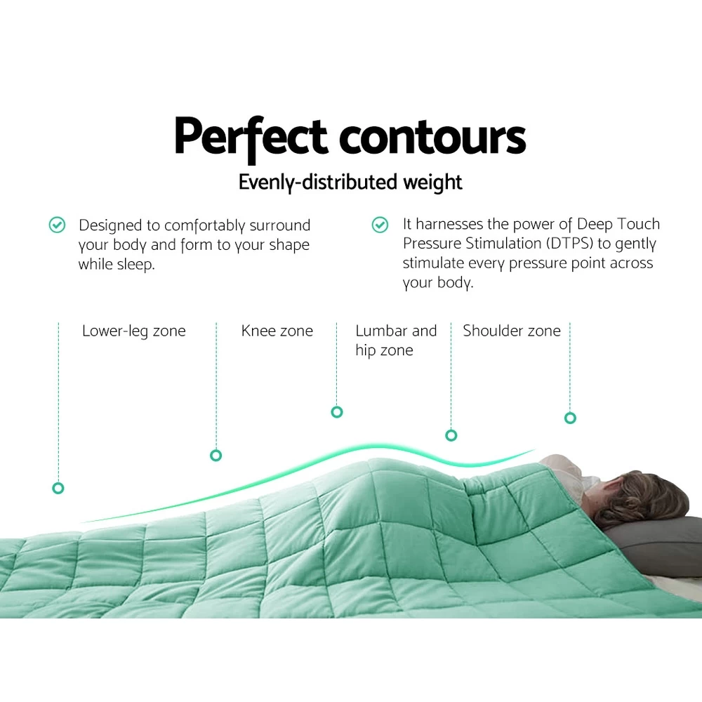 Giselle Weighted Blanket Adult 7KG Gravity Cooling Blankets Deep Relax Summer Aqua 7 Giselle Weighted Blanket Adult 7KG Gravity Cooling Blankets Deep Relax Summer Aqua - Image 5