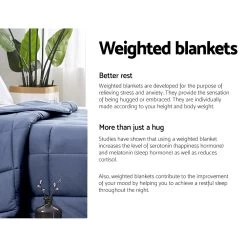 Giselle Weighted Blanket Adult 7KG Heavy Gravity Deep Relax Cooling Summer Blue 12 Giselle Weighted Blanket Adult 7KG Heavy Gravity Deep Relax Cooling Summer Blue -Best Bedding Store WBLANKET COOL 7KG BU 03