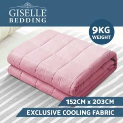 Giselle Weighted Blanket Adult 9KG Heavy Gravity Blankets Cooling Summer Pink -Best Bedding Store WBLANKET COOL 9KG PK 02