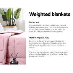 Giselle Weighted Blanket Adult 9KG Heavy Gravity Blankets Cooling Summer Pink -Best Bedding Store WBLANKET COOL 9KG PK 03