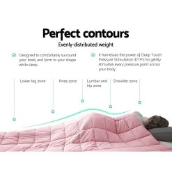 Giselle Weighted Blanket Adult 9KG Heavy Gravity Blankets Cooling Summer Pink -Best Bedding Store WBLANKET COOL 9KG PK 04