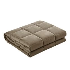 Giselle Bedding 2.3KG Cotton Weighted Blanket Heavy Gravity Calm Size Brown