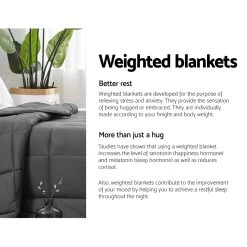 Weighted Blanket Adult 5KG Heavy Gravity Blankets Microfibre Cover Calming Relax Anxiety Relief Grey -Best Bedding Store WBLANKET CT 5KG 03