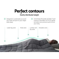 Weighted Blanket Adult 5KG Heavy Gravity Blankets Microfibre Cover Calming Relax Anxiety Relief Grey -Best Bedding Store WBLANKET CT 5KG 04