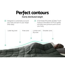 Giselle Bedding 5KG Cotton Weighted Blanket Heavy Gravity Sleep Adult Black -Best Bedding Store WBLANKET CT 5KG BK 04