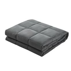 Weighted Blanket Adult 7KG Heavy Gravity Blankets Microfibre Cover Glass Beads Calming Sleep Anxiety Relief Grey -Best Bedding Store WBLANKET CT 7KG 02