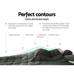 Giselle Bedding 7KG Cotton Weighted Blanket Deep Relax Sleeping Gravity Adult Black -Best Bedding Store WBLANKET CT 7KG BK 04