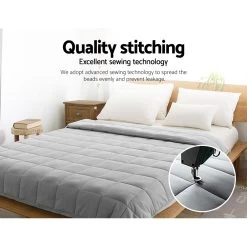 Giselle Bedding 7KG Microfibre Weighted Gravity Blanket Relaxing Calming Adult Light Grey 16 Giselle Bedding 7KG Microfibre Weighted Gravity Blanket Relaxing Calming Adult Light Grey -Best Bedding Store WBLANKET CT 7KG LGY 06