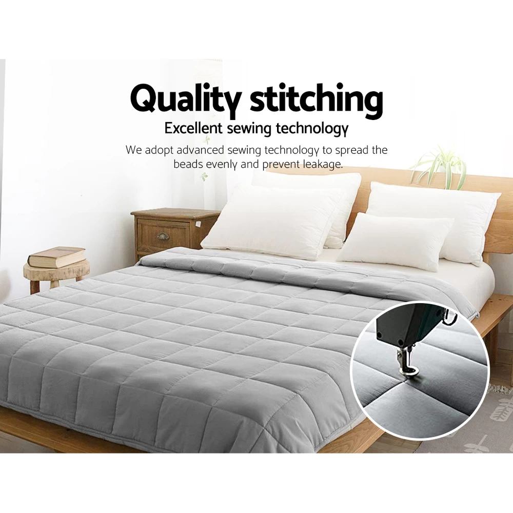 Giselle Bedding 7KG Microfibre Weighted Gravity Blanket Relaxing Calming Adult Light Grey 9 Giselle Bedding 7KG Microfibre Weighted Gravity Blanket Relaxing Calming Adult Light Grey - Image 7