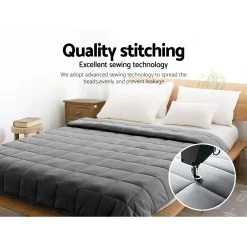 Weighted Blanket Adult 9KG Heavy Gravity Blankets Microfibre Cover Calming Relax Anxiety Relief Grey 17 Weighted Blanket Adult 9KG Heavy Gravity Blankets Microfibre Cover Calming Relax Anxiety Relief Grey -Best Bedding Store WBLANKET CT 9KG 07