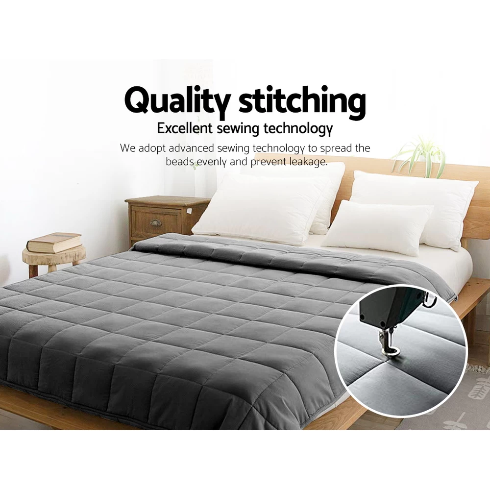 Weighted Blanket Adult 9KG Heavy Gravity Blankets Microfibre Cover Calming Relax Anxiety Relief Grey 10 Weighted Blanket Adult 9KG Heavy Gravity Blankets Microfibre Cover Calming Relax Anxiety Relief Grey - Image 8