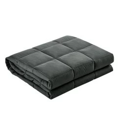 Giselle Bedding 9KG Cotton Heavy Gravity Weighted Blanket Deep Relax Adult Black