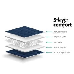 Giselle Bedding 9KG Microfibre Weighted Blanket Heavy Gravity Deep Relax Adult Navy -Best Bedding Store WBLANKET CT 9KG NAVY 05